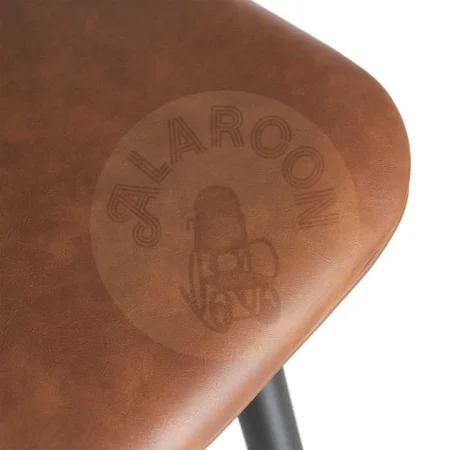 Silla tapizada en simil piel marrón con patas de metal 44x48x80.50cm - Ixia - 615507IX - foto-secundaria-8
