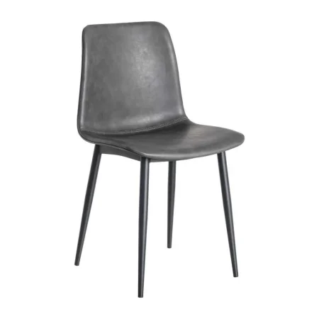 Silla tapizada en símil piel negro estructura polipropileno patas de metal relleno de espuma 0x0x0cm - Ixia - 615508IX - foto-blanco
