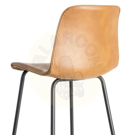Taburete alto camel tapizado en simil piel con patas metálicas 47x47x103cm - Ixia - 615509IX - foto-secundaria-4