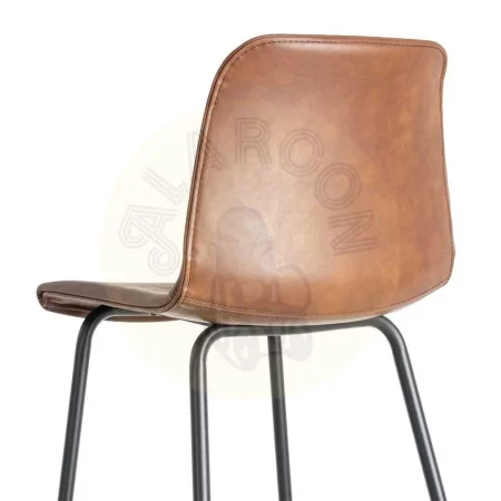 Taburete marrón con patas de metal y tapizado en símil piel 47x47x103cm - Ixia - 615510IX - foto-secundaria-4