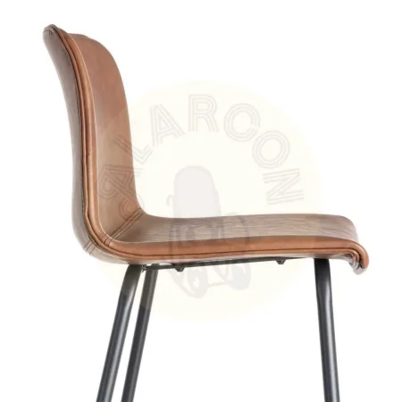 Taburete marrón con patas de metal y tapizado en símil piel 47x47x103cm - Ixia - 615510IX - foto-secundaria-5