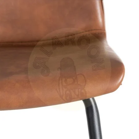 Taburete marrón con patas de metal y tapizado en símil piel 47x47x103cm - Ixia - 615510IX - foto-secundaria-7