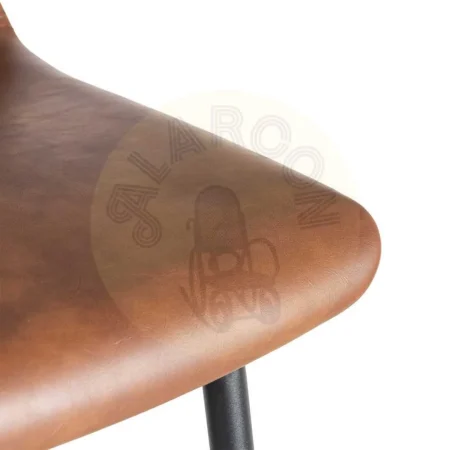 Taburete marrón con patas de metal y tapizado en símil piel 47x47x103cm - Ixia - 615510IX - foto-secundaria-8