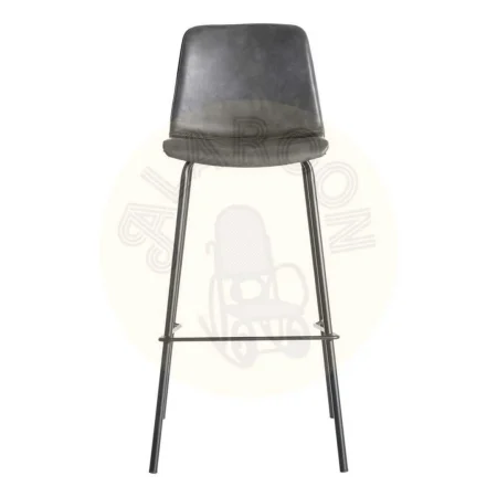 Taburete de bar negro con estructura de polipropileno patas metálicas y asiento tapizado en simil piel 47x47x103cm - Ixia - 615511IX - foto-secundaria-1