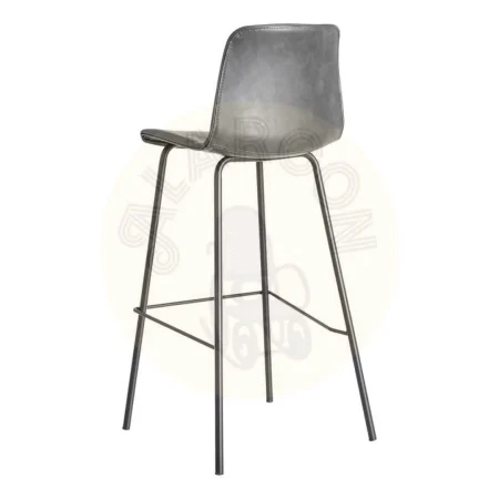Taburete de bar negro con estructura de polipropileno patas metálicas y asiento tapizado en simil piel 47x47x103cm - Ixia - 615511IX - foto-secundaria-3