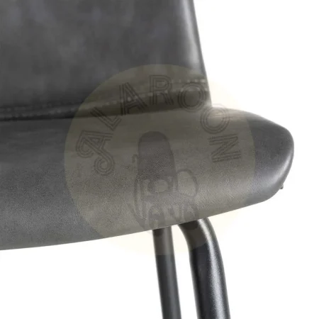 Taburete de bar negro con estructura de polipropileno patas metálicas y asiento tapizado en simil piel 47x47x103cm - Ixia - 615511IX - foto-secundaria-7