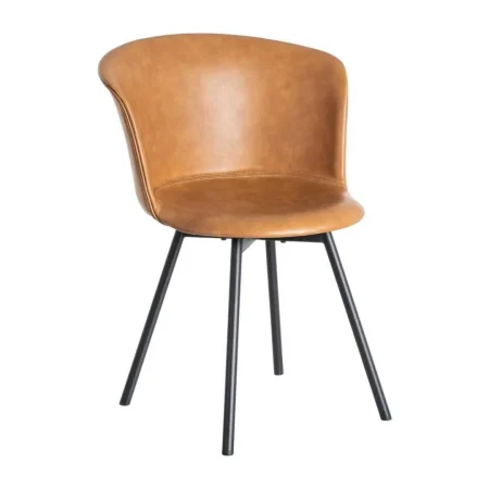 Silla camel tapizada en símil piel con patas metálicas 53x51.50x76cm - Ixia - 615512IX - foto-blanco