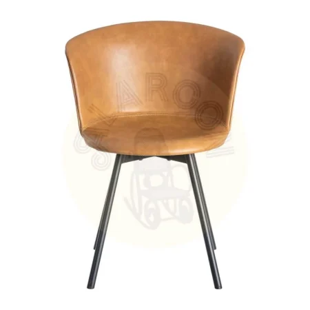 Silla camel tapizada en símil piel con patas metálicas 53x51.50x76cm - Ixia - 615512IX - foto-secundaria-1