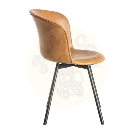 Silla camel tapizada en símil piel con patas metálicas 53x51.50x76cm - Ixia - 615512IX - foto-secundaria-2