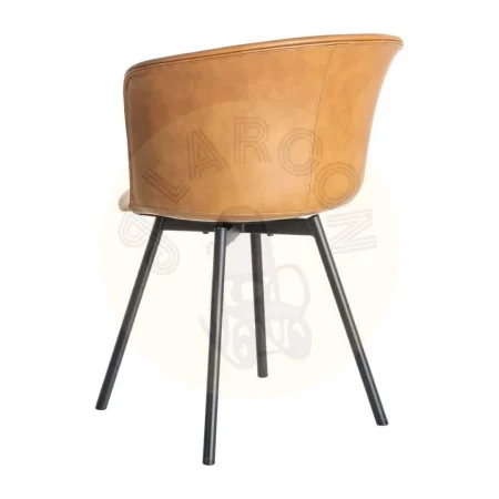 Silla camel tapizada en símil piel con patas metálicas 53x51.50x76cm - Ixia - 615512IX - foto-secundaria-3