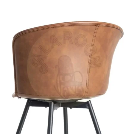 Silla tapizada en símil piel marrón con patas metálicas 53x51.50x76cm - Ixia - 615513IX - foto-secundaria-4