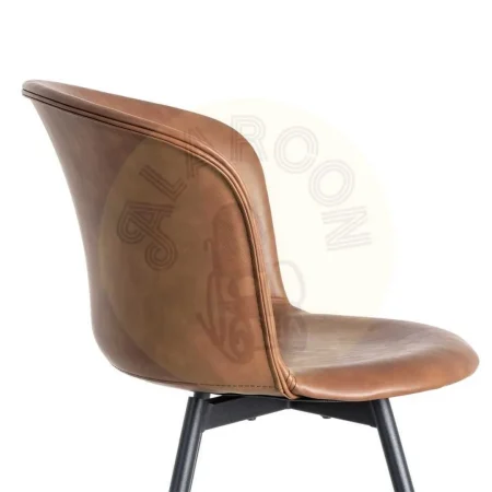 Silla tapizada en símil piel marrón con patas metálicas 53x51.50x76cm - Ixia - 615513IX - foto-secundaria-5