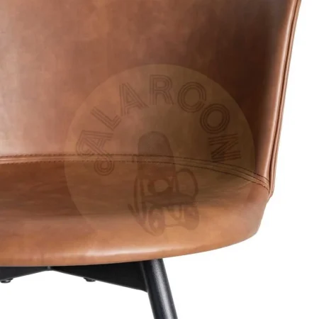 Silla tapizada en símil piel marrón con patas metálicas 53x51.50x76cm - Ixia - 615513IX - foto-secundaria-7