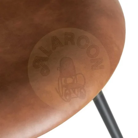 Silla tapizada en símil piel marrón con patas metálicas 53x51.50x76cm - Ixia - 615513IX - foto-secundaria-8
