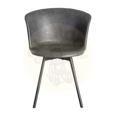 Silla negra en símil piel con estructura de polipropileno y patas de metal 53x51.50x76cm - Ixia - 615514IX - foto-secundaria-1
