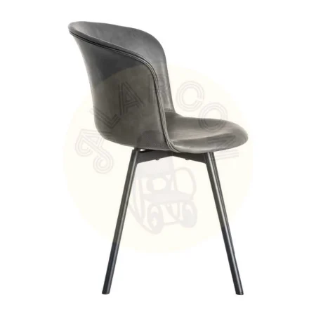 Silla negra en símil piel con estructura de polipropileno y patas de metal 53x51.50x76cm - Ixia - 615514IX - foto-secundaria-2