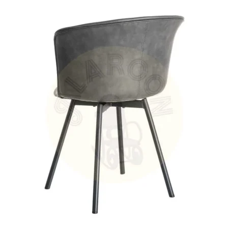 Silla negra en símil piel con estructura de polipropileno y patas de metal 53x51.50x76cm - Ixia - 615514IX - foto-secundaria-3