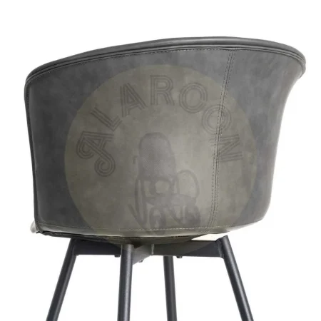 Silla negra en símil piel con estructura de polipropileno y patas de metal 53x51.50x76cm - Ixia - 615514IX - foto-secundaria-4