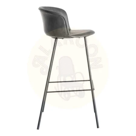 Taburete alto negro con asiento símil piel acolchado estructura polipropileno patas metálicas 44.50x48.50x93.50cm - Ixia - 615517IX - foto-secundaria-2