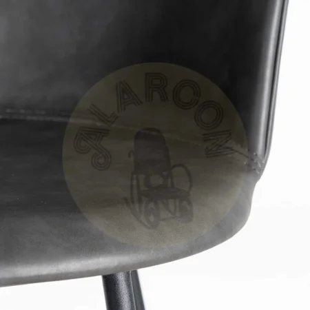 Taburete alto negro con asiento símil piel acolchado estructura polipropileno patas metálicas 44.50x48.50x93.50cm - Ixia - 615517IX - foto-secundaria-6
