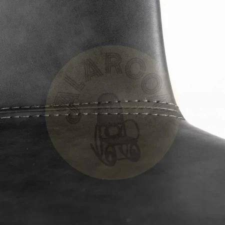 Taburete alto negro con asiento símil piel acolchado estructura polipropileno patas metálicas 44.50x48.50x93.50cm - Ixia - 615517IX - foto-secundaria-7