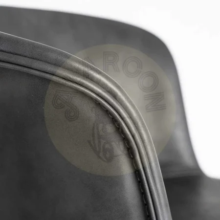 Taburete alto negro con asiento símil piel acolchado estructura polipropileno patas metálicas 44.50x48.50x93.50cm - Ixia - 615517IX - foto-secundaria-8