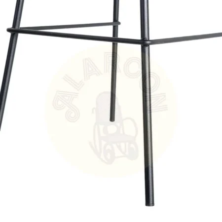 Taburete alto negro con asiento símil piel acolchado estructura polipropileno patas metálicas 44.50x48.50x93.50cm - Ixia - 615517IX - foto-secundaria-9
