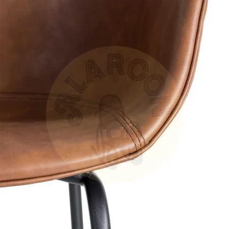 Silla tapizada en símil piel marrón con estructura de polipropileno y patas de metal 59x50.50x81.50cm - Ixia - 615519IX - foto-secundaria-7