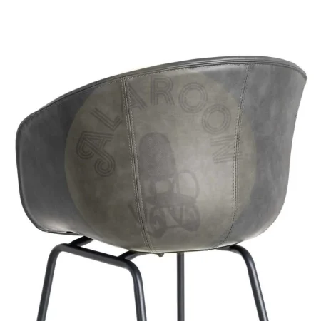 Silla negra en símil piel con patas de metal 59x50.50x81.50cm - Ixia - 615520IX - foto-secundaria-4