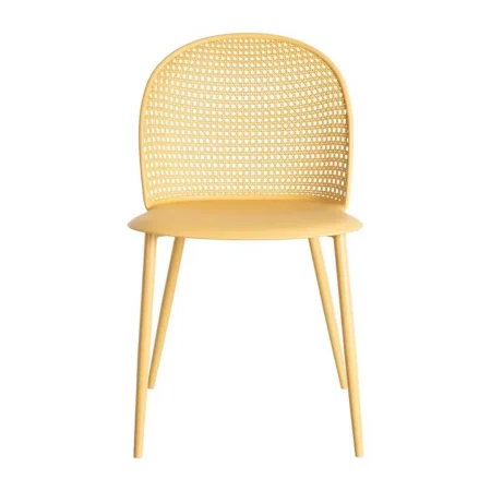 Silla amarilla de exterior en polipropileno con patas de acero 51x46x80cm - Ixia - 615537IX - foto-blanco