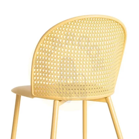 Silla amarilla de exterior en polipropileno con patas de acero 51x46x80cm - Ixia - 615537IX - foto-secundaria-3