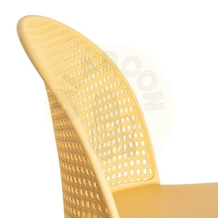 Silla amarilla de exterior en polipropileno con patas de acero 51x46x80cm - Ixia - 615537IX - foto-secundaria-4