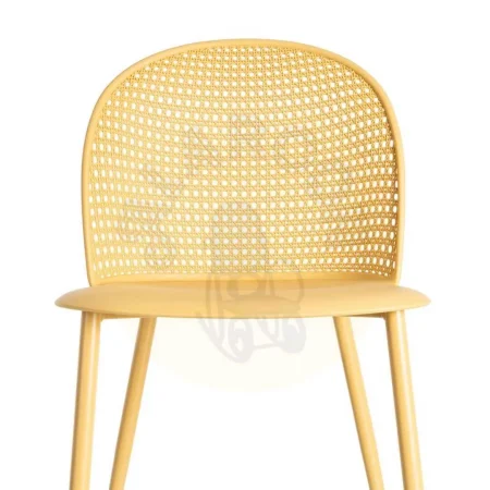 Silla amarilla de exterior en polipropileno con patas de acero 51x46x80cm - Ixia - 615537IX - foto-secundaria-5