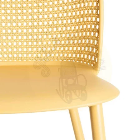 Silla amarilla de exterior en polipropileno con patas de acero 51x46x80cm - Ixia - 615537IX - foto-secundaria-6
