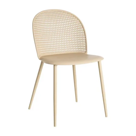 Silla caqui en PP y acero apta para exterior con protección UV que cumple normativa EN581 51x46x80cm - Ixia - 615538IX - foto-blanco