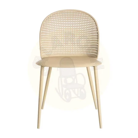Silla caqui en PP y acero apta para exterior con protección UV que cumple normativa EN581 51x46x80cm - Ixia - 615538IX - foto-secundaria-1