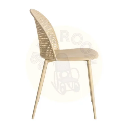 Silla caqui en PP y acero apta para exterior con protección UV que cumple normativa EN581 51x46x80cm - Ixia - 615538IX - foto-secundaria-2