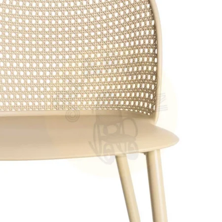 Silla caqui en PP y acero apta para exterior con protección UV que cumple normativa EN581 51x46x80cm - Ixia - 615538IX - foto-secundaria-7