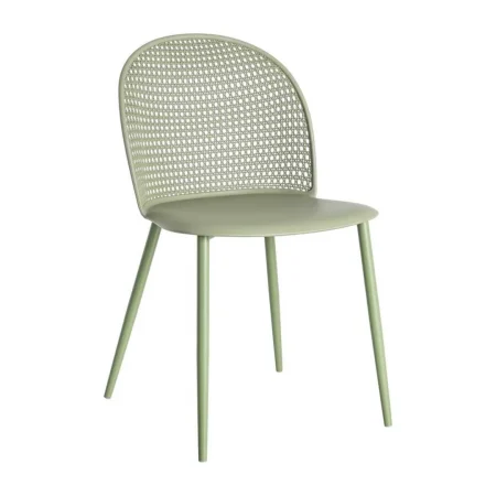 Silla verde de polipropileno con patas de acero apta para exterior 51x46x80cm - Ixia - 615539IX - foto-blanco