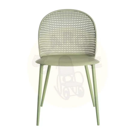 Silla verde de polipropileno con patas de acero apta para exterior 51x46x80cm - Ixia - 615539IX - foto-secundaria-1