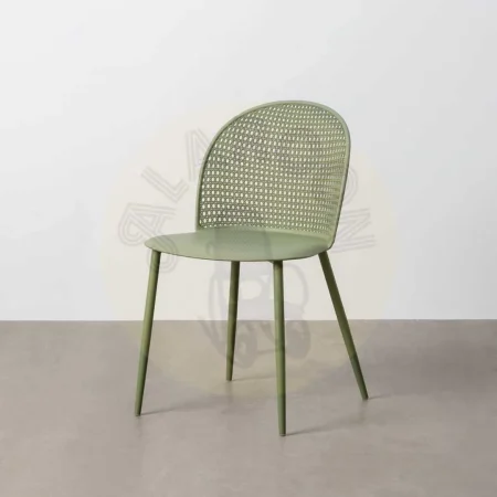 Silla verde de polipropileno con patas de acero apta para exterior 51x46x80cm - Ixia - 615539IX - foto-secundaria-10