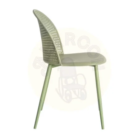 Silla verde de polipropileno con patas de acero apta para exterior 51x46x80cm - Ixia - 615539IX - foto-secundaria-2