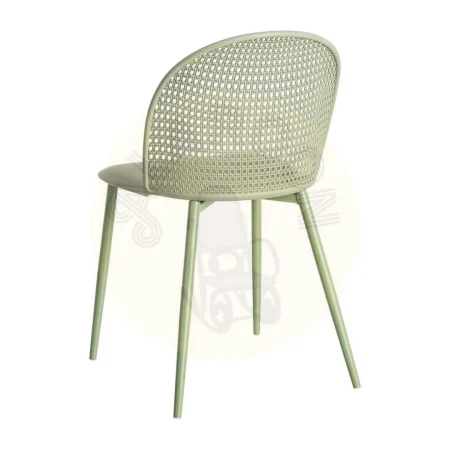 Silla verde de polipropileno con patas de acero apta para exterior 51x46x80cm - Ixia - 615539IX - foto-secundaria-3