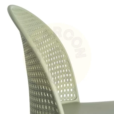 Silla verde de polipropileno con patas de acero apta para exterior 51x46x80cm - Ixia - 615539IX - foto-secundaria-5
