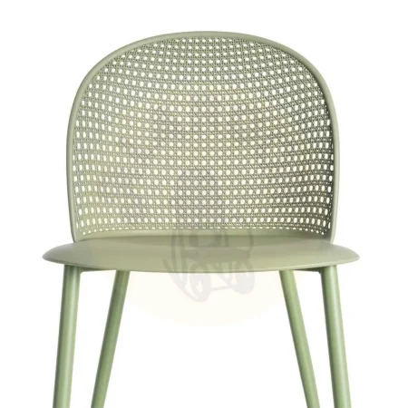 Silla verde de polipropileno con patas de acero apta para exterior 51x46x80cm - Ixia - 615539IX - foto-secundaria-6