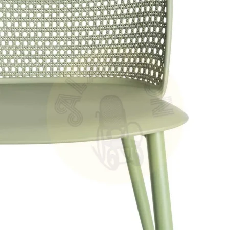 Silla verde de polipropileno con patas de acero apta para exterior 51x46x80cm - Ixia - 615539IX - foto-secundaria-7