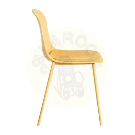 Silla amarilla de polipropileno con patas de acero y asiento en poliéster 46x51x85cm - Ixia - 615541IX - foto-secundaria-1
