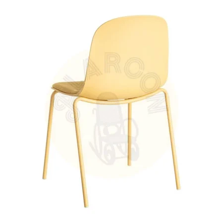 Silla amarilla de polipropileno con patas de acero y asiento en poliéster 46x51x85cm - Ixia - 615541IX - foto-secundaria-2