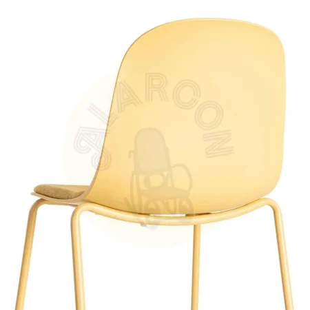 Silla amarilla de polipropileno con patas de acero y asiento en poliéster 46x51x85cm - Ixia - 615541IX - foto-secundaria-3