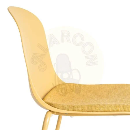Silla amarilla de polipropileno con patas de acero y asiento en poliéster 46x51x85cm - Ixia - 615541IX - foto-secundaria-4